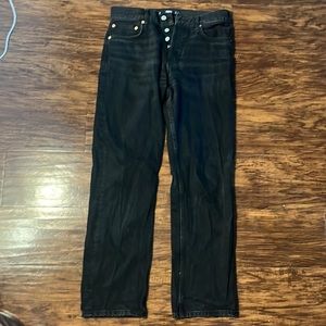 Pernille x Mango black denim bootcut jeans.